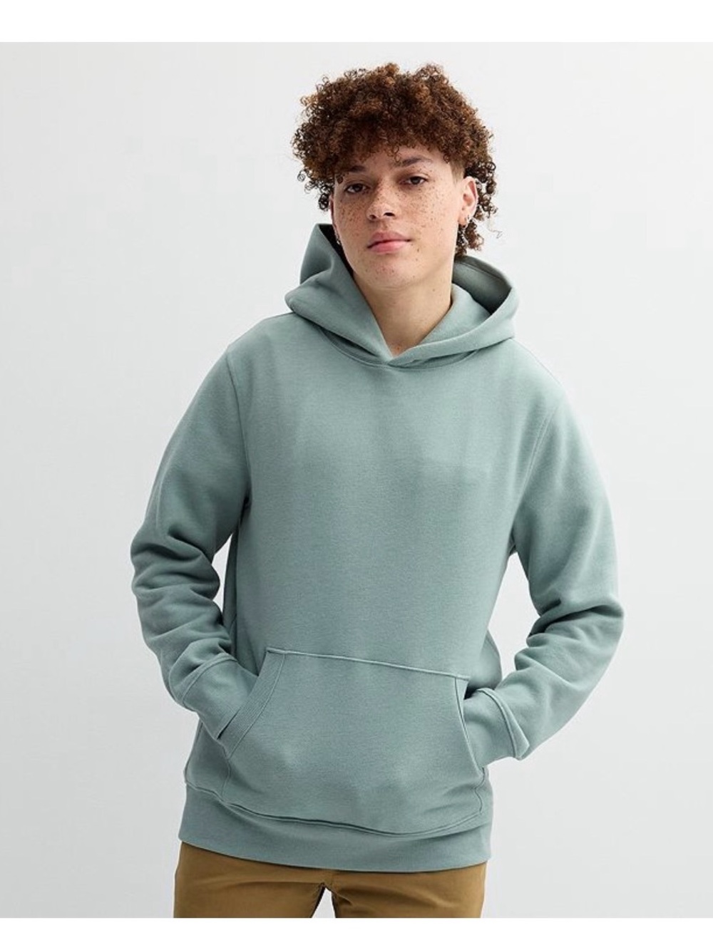 Men's Sage Green Pullover Hoodie - Casual Everyday Comfort